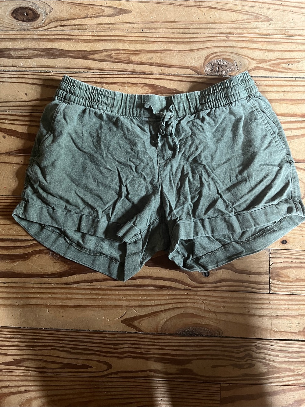 Old Navy Green Linen Shorts